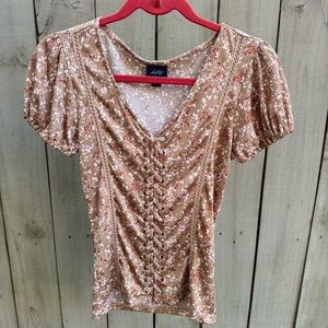 Daytrip Tan Floral Women's Top